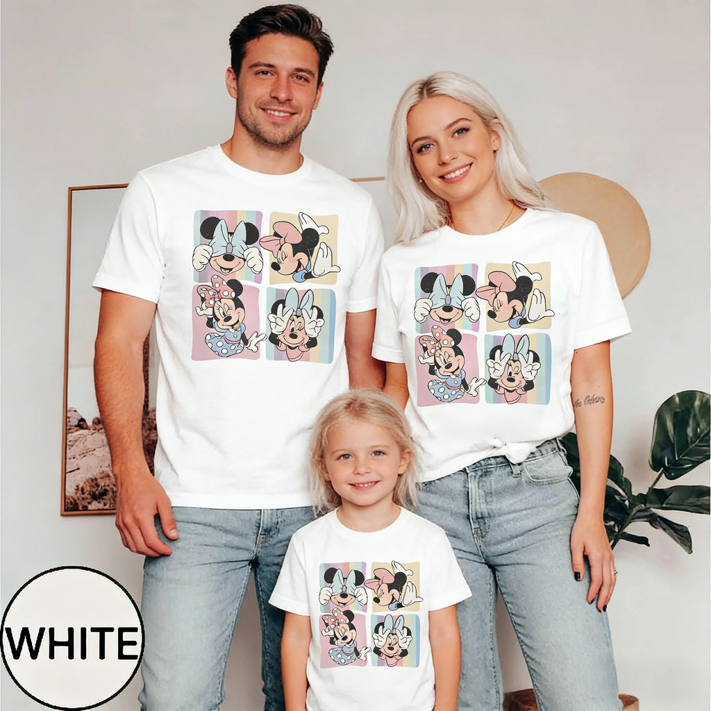 2026 Summer Mickey and Minnie Graphic T-shirt Parent-child Family Adult Children Fashion Cotton Short-sleeved Loose Casual Shirt